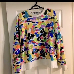 Bape multi color camo/crewneck sweater